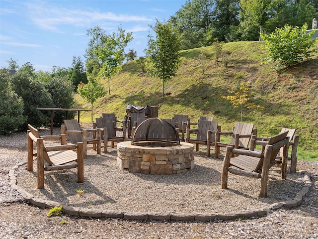 30 Stills Creek Loop, Fairview, NC 28730 - view of patio / terrace featuring an outdoor fire pit