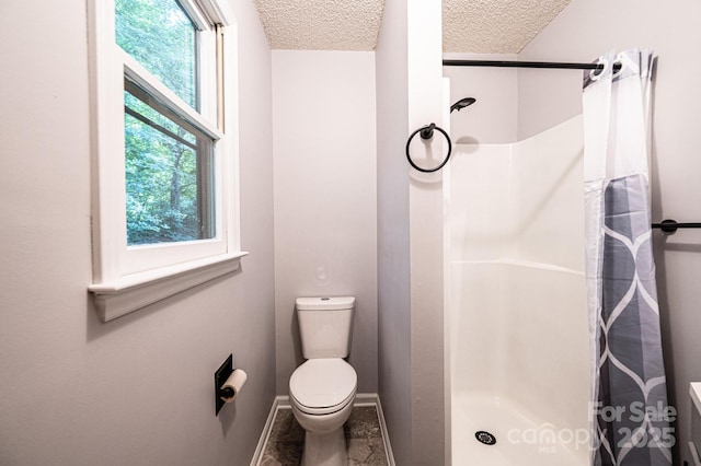 366 Charlois St, Hudson, NC 28638 - bathroom with a textured ceiling and a shower stall