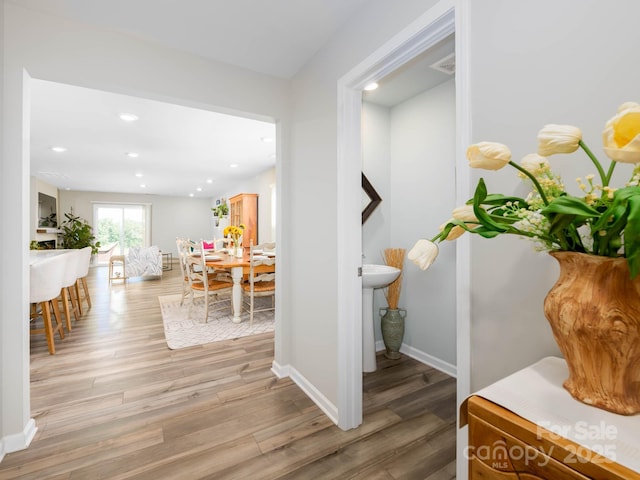 2796 Legacy Ridge Ln, Catawba, NC 28609 - hallway featuring light wood finished floors and recessed lighting