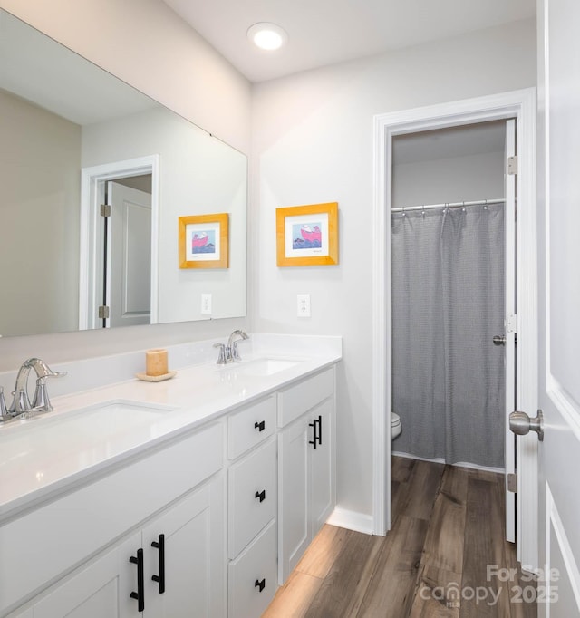 2796 Legacy Ridge Ln, Catawba, NC 28609 - full bath with double vanity and wood finished floors