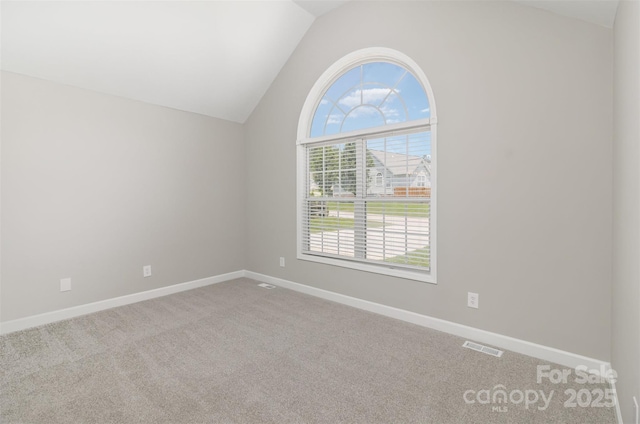 608 Red Hawk Way, Clover, SC 29710 - spare room with lofted ceiling and carpet flooring