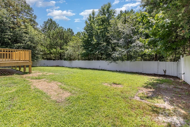 608 Red Hawk Way, Clover, SC 29710 - fenced backyard with a deck