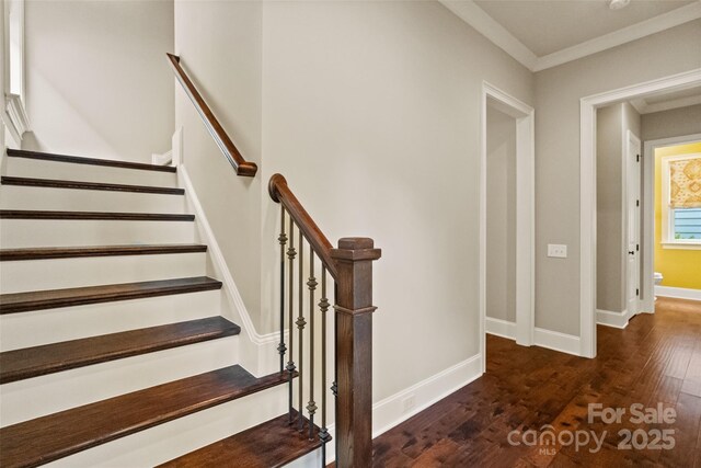 115 Boyce Rd, Charlotte, NC 28211 - stairs featuring wood finished floors and crown molding