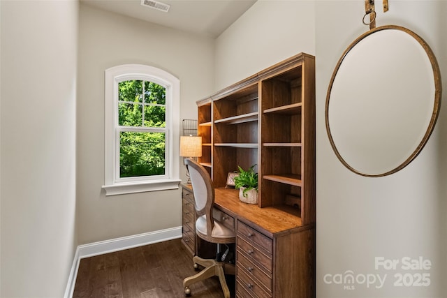 115 Boyce Rd, Charlotte, NC 28211 - home office with baseboards and dark wood-type flooring