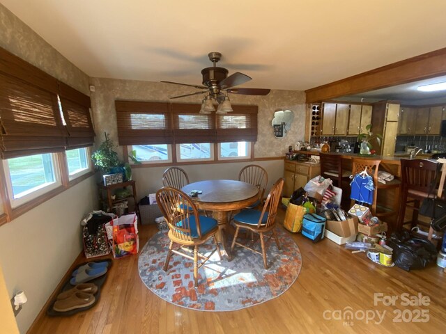 4303 Grier St, Gastonia, NC 28056 - dining area with wood finished floors and ceiling fan