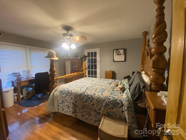 4303 Grier St, Gastonia, NC 28056 - bedroom with wood finished floors and ceiling fan
