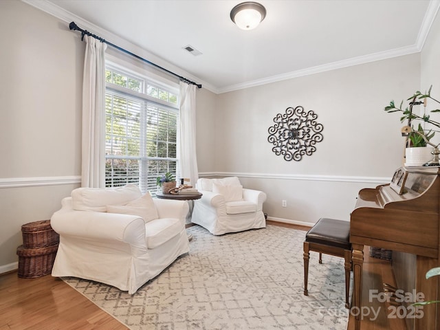 13930 Daltrey Ln, Charlotte, NC 28277 - living area with ornamental molding and wood finished floors