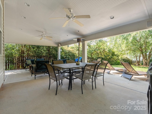13930 Daltrey Ln, Charlotte, NC 28277 - view of patio / terrace with outdoor dining area and a ceiling fan