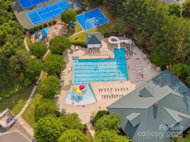 13930 Daltrey Ln, Charlotte, NC 28277 - bird's eye view of a pool area
