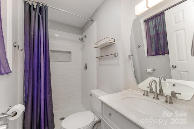611 King Arthur Dr, Gastonia, NC 28056 - full bathroom featuring vanity and tiled shower
