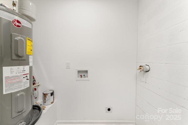 611 King Arthur Dr, Gastonia, NC 28056 - washroom with electric water heater, hookup for an electric dryer, and washer hookup