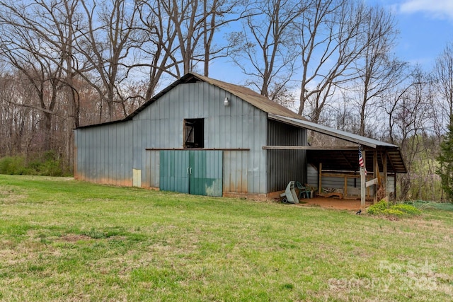 3809 Union Hill Rd, East Bend, NC 27018 - view of pole building with a lawn