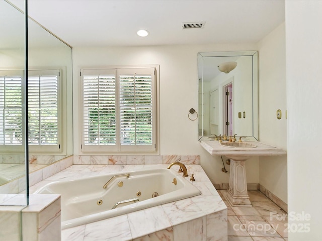 6546 Chestnut Grove Ln, Charlotte, NC 28210 - full bathroom with a whirlpool tub and recessed lighting
