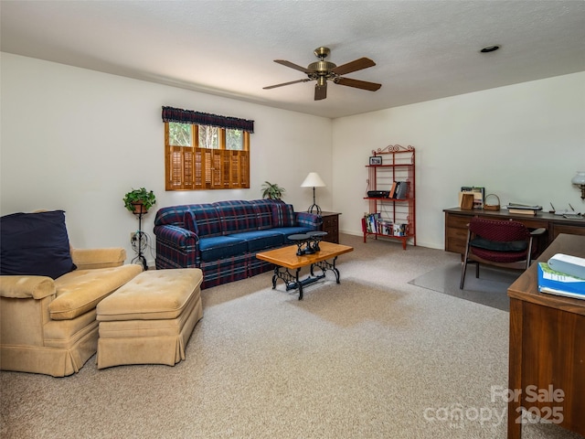 19 Jasmine Pl, Laurel Park, NC 28739 - carpeted living area featuring a ceiling fan