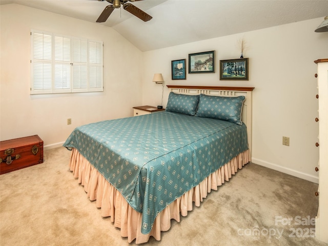 19 Jasmine Pl, Laurel Park, NC 28739 - bedroom featuring carpet, lofted ceiling, and ceiling fan
