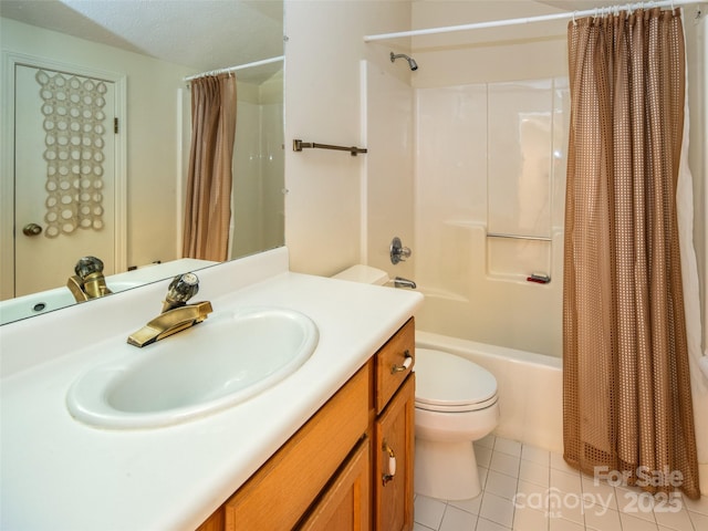 19 Jasmine Pl, Laurel Park, NC 28739 - bathroom featuring vanity, shower / tub combo with curtain, and tile patterned flooring