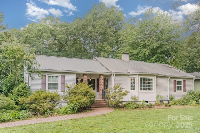 705 Townsend Ave, Gastonia, NC 28052 - single story home featuring a front yard, a metal roof, and covered porch