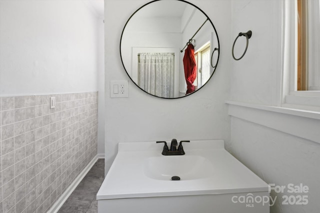 351 Dove Haven Ln, Hendersonville, NC 28791 - bathroom with vanity and tile walls