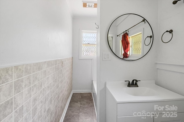 351 Dove Haven Ln, Hendersonville, NC 28791 - bathroom with vanity and tile walls