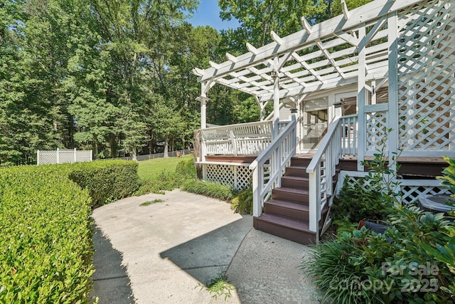 3333 Tanglewood Dr, Rock Hill, SC 29732 - view of patio featuring a pergola and a deck