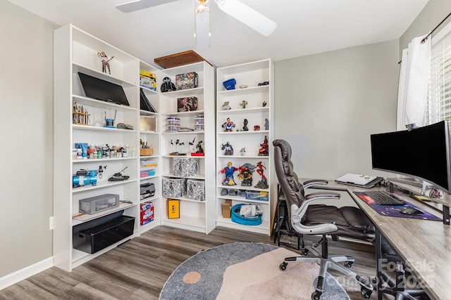 5128 Balsam Bark Ln, Fort Mill, SC 29708 - office featuring wood finished floors and a ceiling fan