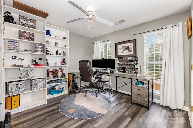 5128 Balsam Bark Ln, Fort Mill, SC 29708 - office space featuring wood finished floors and ceiling fan