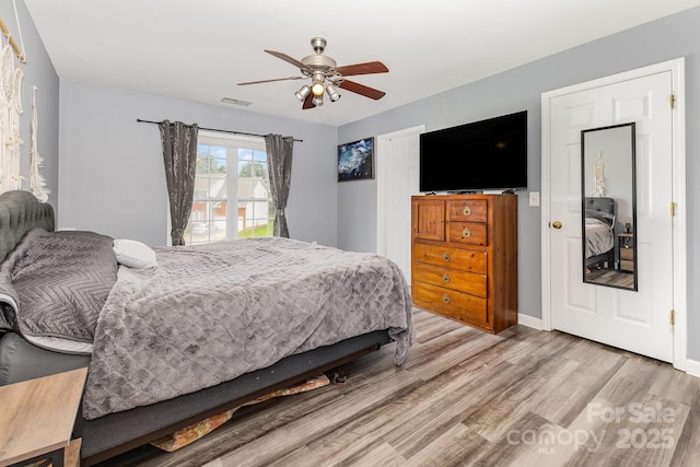 5128 Balsam Bark Ln, Fort Mill, SC 29708 - bedroom featuring light wood finished floors and ceiling fan