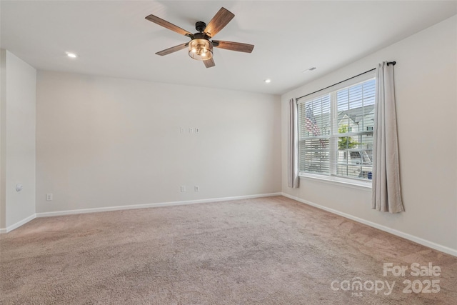 5037 Patton Dr, Gastonia, NC 28056 - carpeted empty room with a ceiling fan and recessed lighting
