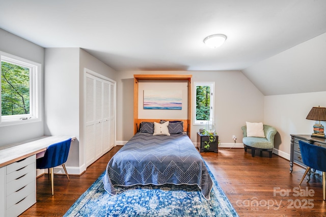 3920 Tilley Morris Rd, Matthews, NC 28105 - bedroom with wood finished floors, a desk, and vaulted ceiling