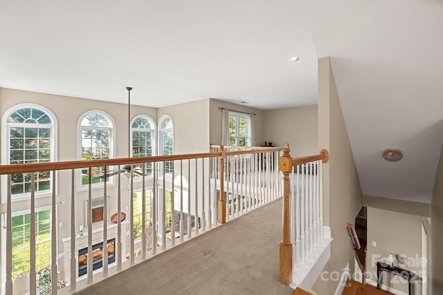6123 Abergele Ln, Matthews, NC 28104 - hall with carpet flooring and recessed lighting