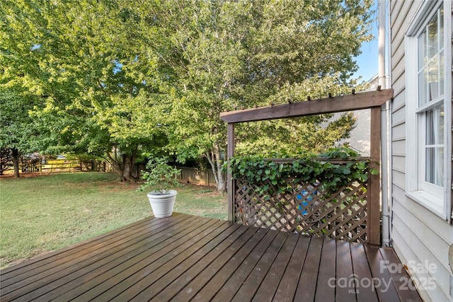 6123 Abergele Ln, Matthews, NC 28104 - wooden deck with a fenced backyard
