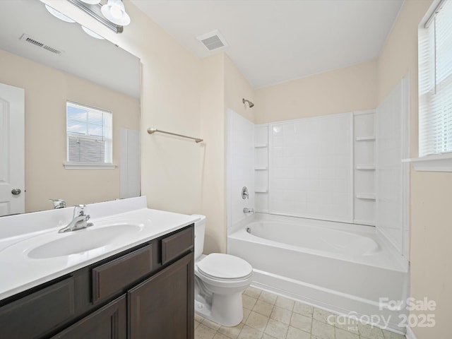 15239 Wrights Crossing Dr, Charlotte, NC 28278 - bathroom with vanity, shower / bath combination, and tile patterned floors