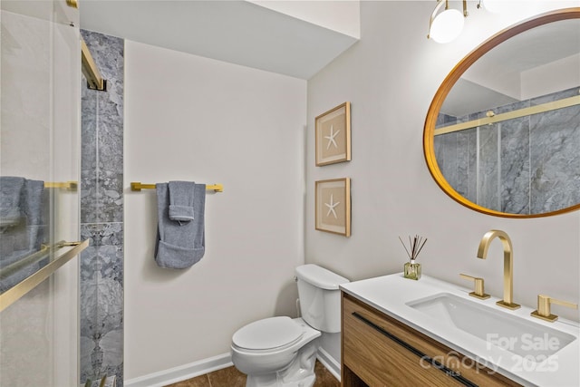 12336 Tantallon Ct, Pineville, NC 28134 - bathroom featuring vanity, a stall shower, and tile patterned flooring