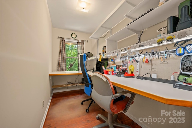 467 Winners Cir, Tryon, NC 28782 - home office with wood finished floors and baseboards