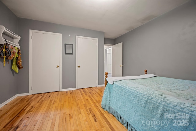 467 Winners Cir, Tryon, NC 28782 - bedroom featuring multiple closets and light wood-style flooring