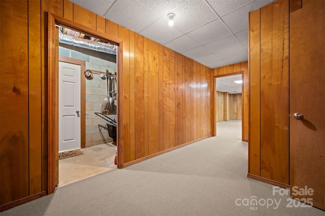 467 Winners Cir, Tryon, NC 28782 - corridor with carpet floors and wood walls