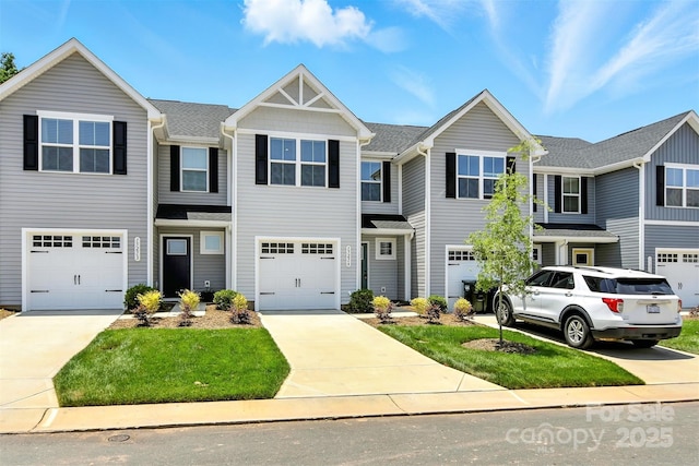 1525 39th Avenue Loop NE Unit 4, Hickory, NC 28601 - view of property with concrete driveway, an attached garage, and a front lawn