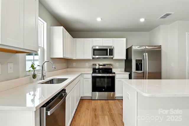 1525 39th Avenue Loop NE Unit 4, Hickory, NC 28601 - kitchen with appliances with stainless steel finishes, white cabinetry, light wood-style floors, light countertops, and recessed lighting