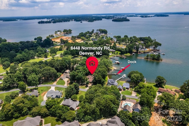 8448 Normandy Rd, Denver, NC 28037 - aerial view of residential area with a large body of water