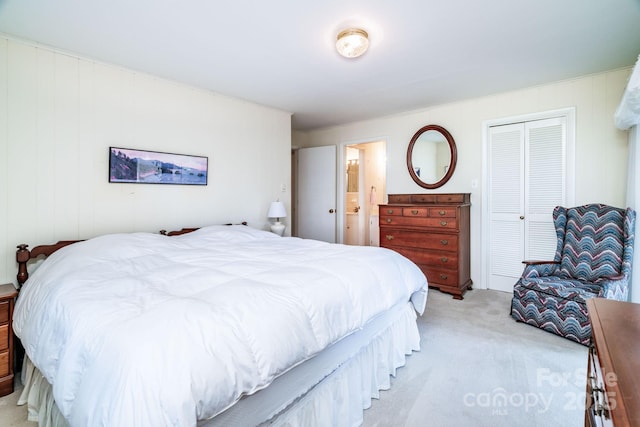 8448 Normandy Rd, Denver, NC 28037 - bedroom with light colored carpet, a closet, and connected bathroom
