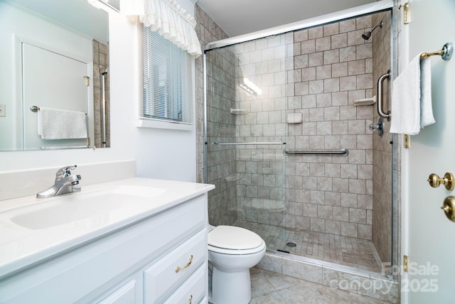 8448 Normandy Rd, Denver, NC 28037 - full bathroom featuring vanity, a stall shower, and tile patterned flooring