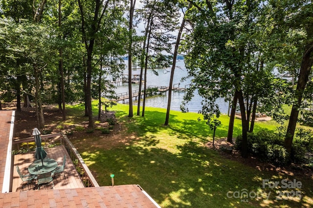 8448 Normandy Rd, Denver, NC 28037 - view of grassy yard featuring a water view and a patio