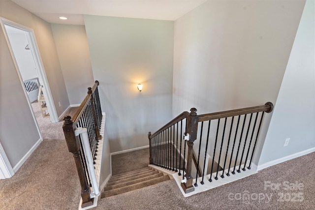 10906 Angler Ct, Davidson, NC 28036 - staircase featuring carpet floors and recessed lighting