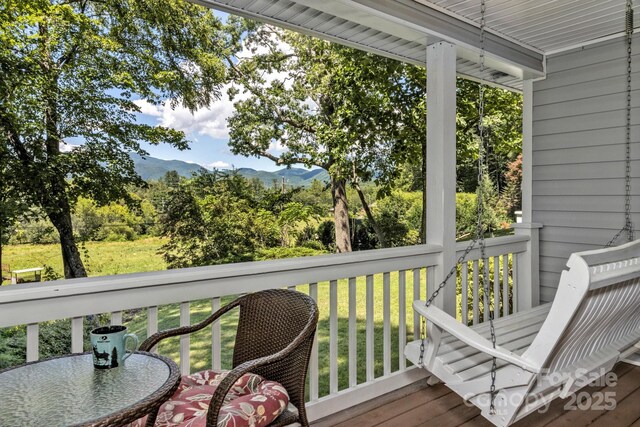 59 Old Lakey Gap Rd, Black Mountain, NC 28711 - sunroom with a mountain view