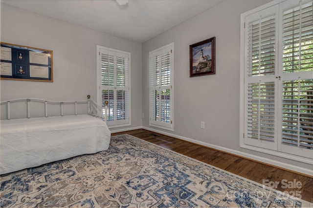 59 Old Lakey Gap Rd, Black Mountain, NC 28711 - bedroom with wood finished floors and a ceiling fan