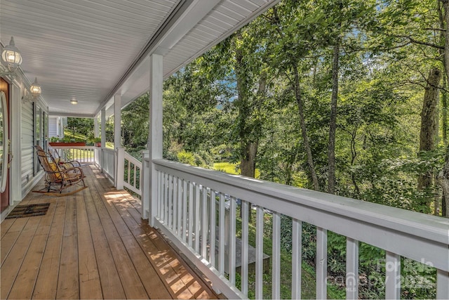 59 Old Lakey Gap Rd, Black Mountain, NC 28711 - wooden porch featuring view of scattered trees