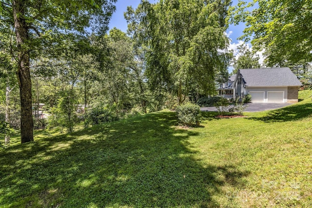 59 Old Lakey Gap Rd, Black Mountain, NC 28711 - view of green lawn featuring asphalt driveway