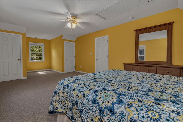59 Old Lakey Gap Rd, Black Mountain, NC 28711 - carpeted bedroom featuring attic access and ceiling fan