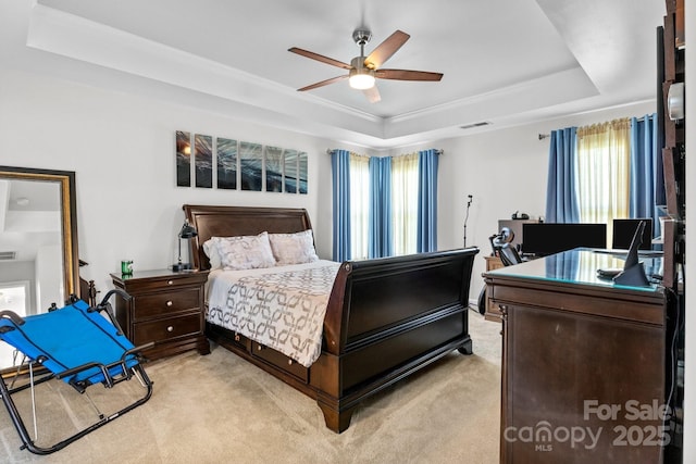 10621 Shanon Darby Ln, Charlotte, NC 28214 - bedroom with a raised ceiling, light carpet, and multiple windows