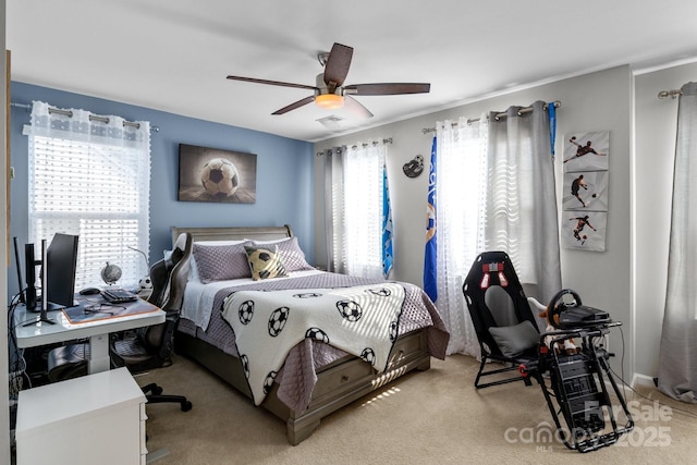 10621 Shanon Darby Ln, Charlotte, NC 28214 - bedroom featuring ceiling fan and carpet